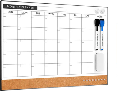Dry Erase Calendar with Cork Board for Wall