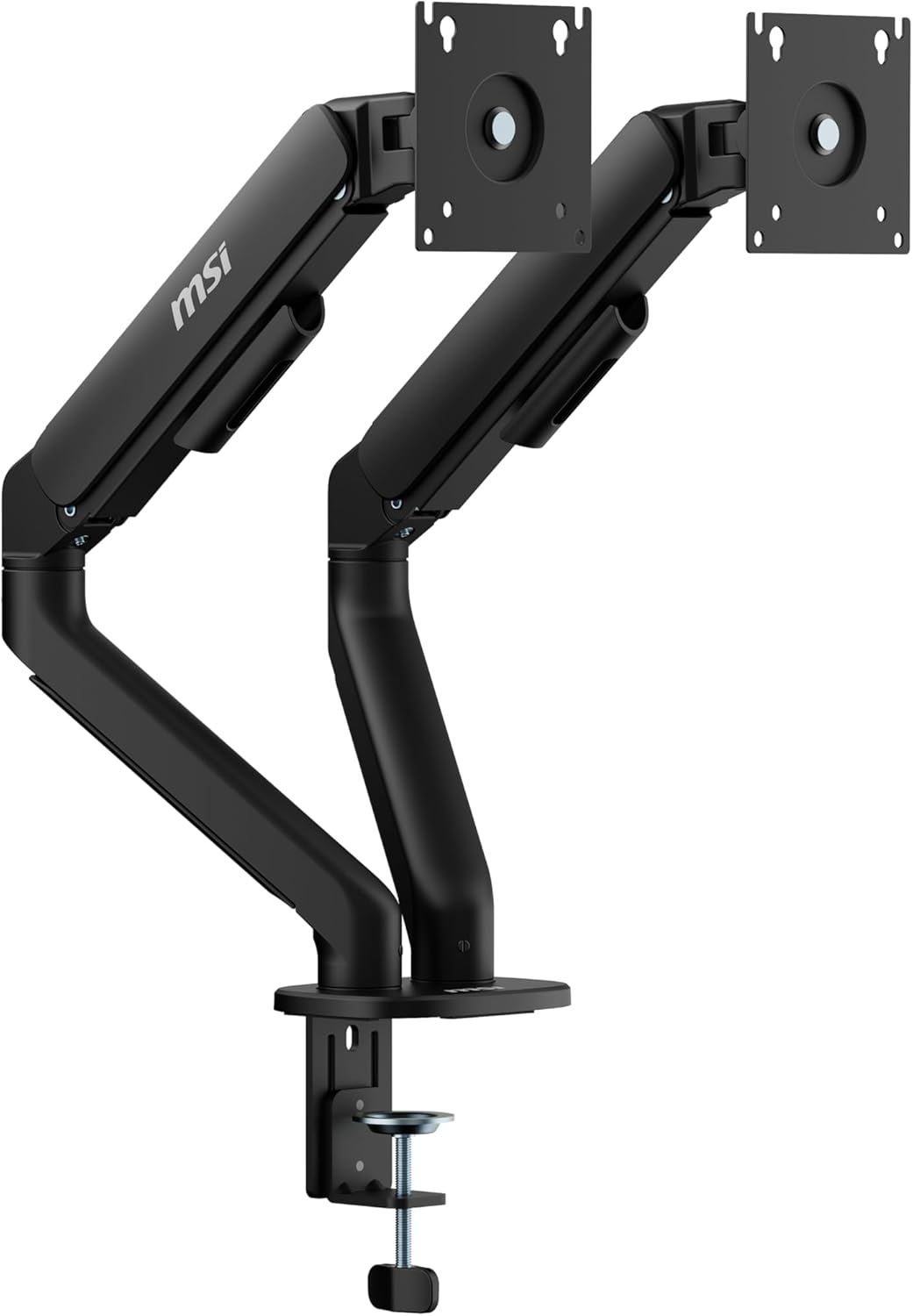 MAG MT101DG - Gas Spring Dual Monitor Stand Arm, Supports 17-32" and 22 lbs, VESA Compatible, Adjustable Gas Spring Mount, Clamp & Grommet, Quick Release Plate – Black