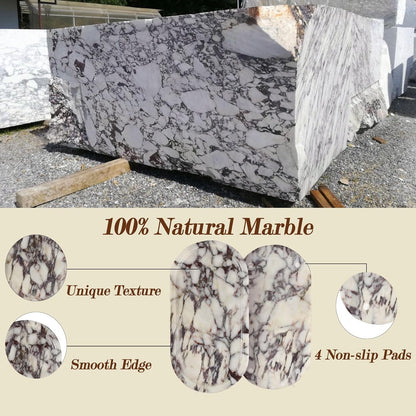Genuine Real Natural Marble Tray for Bathroom, Luxury Ultra White Travertine Stone Vanity Tray, Decorative Oval Trays for Countertop Storage, Vanity, Dresser, Kitchen, Home Decor, 11.9"*5.8"