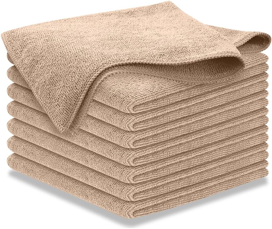Microfiber Cleaning Cloth Grey - 12 Pcs (12.5"x12.5") - High Performance - 1200 Washes, Ultra Absorbent Microfiber Towel Weave Grime & Liquid for Streak-Free Mirror Shine - Car Washing Cloth