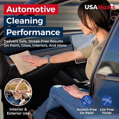 Microfiber Cleaning Cloth Grey - 12 Pcs (12.5"x12.5") - High Performance - 1200 Washes, Ultra Absorbent Microfiber Towel Weave Grime & Liquid for Streak-Free Mirror Shine - Car Washing Cloth