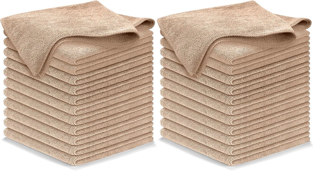 Microfiber Cleaning Cloth Grey - 12 Pcs (12.5"x12.5") - High Performance - 1200 Washes, Ultra Absorbent Microfiber Towel Weave Grime & Liquid for Streak-Free Mirror Shine - Car Washing Cloth