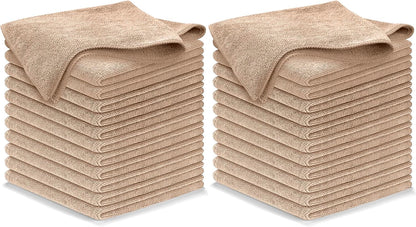 Microfiber Cleaning Cloth Grey - 12 Pcs (12.5"x12.5") - High Performance - 1200 Washes, Ultra Absorbent Microfiber Towel Weave Grime & Liquid for Streak-Free Mirror Shine - Car Washing Cloth