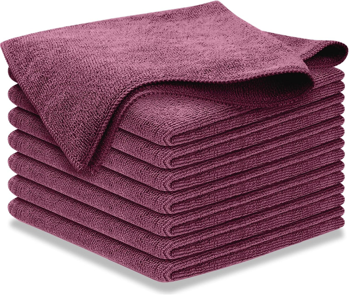 Microfiber Cleaning Cloth Grey - 12 Pcs (12.5"x12.5") - High Performance - 1200 Washes, Ultra Absorbent Microfiber Towel Weave Grime & Liquid for Streak-Free Mirror Shine - Car Washing Cloth