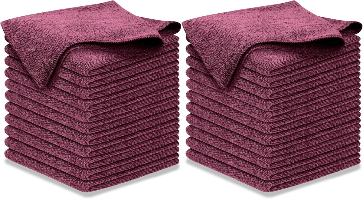 Microfiber Cleaning Cloth Grey - 12 Pcs (12.5"x12.5") - High Performance - 1200 Washes, Ultra Absorbent Microfiber Towel Weave Grime & Liquid for Streak-Free Mirror Shine - Car Washing Cloth