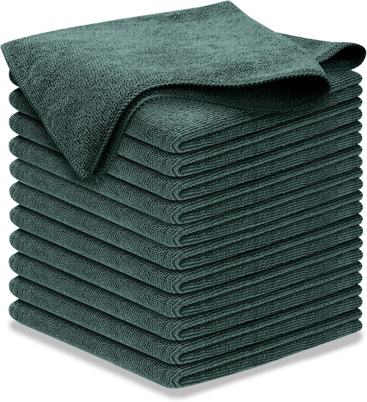 Microfiber Cleaning Cloth Grey - 12 Pcs (12.5"x12.5") - High Performance - 1200 Washes, Ultra Absorbent Microfiber Towel Weave Grime & Liquid for Streak-Free Mirror Shine - Car Washing Cloth
