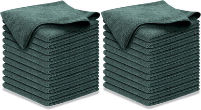 Microfiber Cleaning Cloth Grey - 12 Pcs (12.5"x12.5") - High Performance - 1200 Washes, Ultra Absorbent Microfiber Towel Weave Grime & Liquid for Streak-Free Mirror Shine - Car Washing Cloth