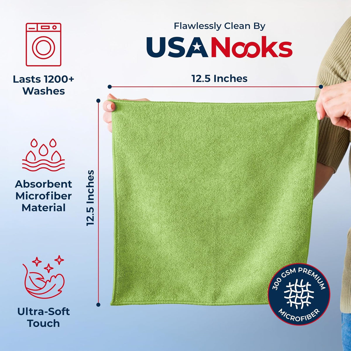 Microfiber Cleaning Cloth Grey - 12 Pcs (12.5"x12.5") - High Performance - 1200 Washes, Ultra Absorbent Microfiber Towel Weave Grime & Liquid for Streak-Free Mirror Shine - Car Washing Cloth