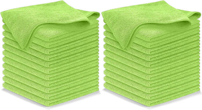 Microfiber Cleaning Cloth Grey - 12 Pcs (12.5"x12.5") - High Performance - 1200 Washes, Ultra Absorbent Microfiber Towel Weave Grime & Liquid for Streak-Free Mirror Shine - Car Washing Cloth