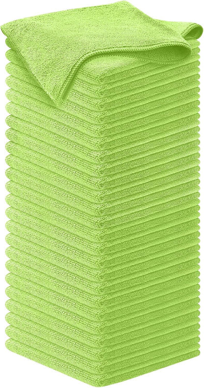 Microfiber Cleaning Cloth Grey - 12 Pcs (12.5"x12.5") - High Performance - 1200 Washes, Ultra Absorbent Microfiber Towel Weave Grime & Liquid for Streak-Free Mirror Shine - Car Washing Cloth