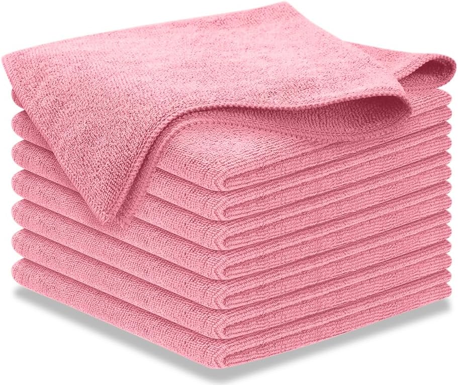 Microfiber Cleaning Cloth Grey - 12 Pcs (12.5"x12.5") - High Performance - 1200 Washes, Ultra Absorbent Microfiber Towel Weave Grime & Liquid for Streak-Free Mirror Shine - Car Washing Cloth