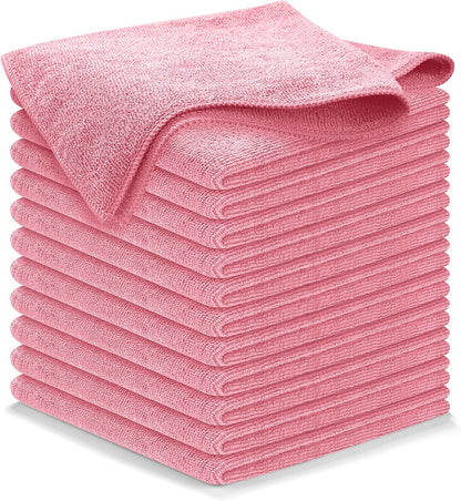 Microfiber Cleaning Cloth Grey - 12 Pcs (12.5"x12.5") - High Performance - 1200 Washes, Ultra Absorbent Microfiber Towel Weave Grime & Liquid for Streak-Free Mirror Shine - Car Washing Cloth
