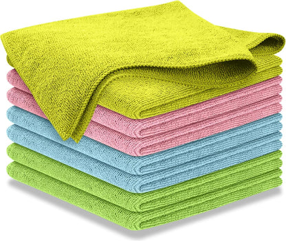 Microfiber Cleaning Cloth Grey - 12 Pcs (12.5"x12.5") - High Performance - 1200 Washes, Ultra Absorbent Microfiber Towel Weave Grime & Liquid for Streak-Free Mirror Shine - Car Washing Cloth