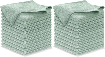Microfiber Cleaning Cloth Grey - 12 Pcs (12.5"x12.5") - High Performance - 1200 Washes, Ultra Absorbent Microfiber Towel Weave Grime & Liquid for Streak-Free Mirror Shine - Car Washing Cloth