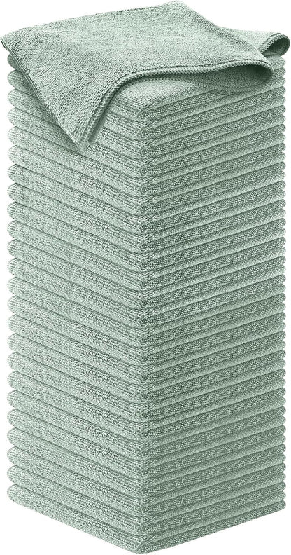 Microfiber Cleaning Cloth Grey - 12 Pcs (12.5"x12.5") - High Performance - 1200 Washes, Ultra Absorbent Microfiber Towel Weave Grime & Liquid for Streak-Free Mirror Shine - Car Washing Cloth