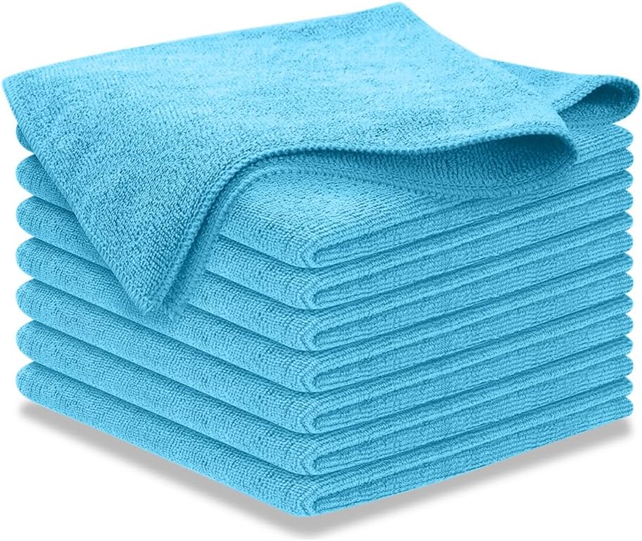 Microfiber Cleaning Cloth Grey - 12 Pcs (12.5"x12.5") - High Performance - 1200 Washes, Ultra Absorbent Microfiber Towel Weave Grime & Liquid for Streak-Free Mirror Shine - Car Washing Cloth