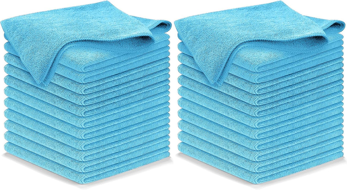 Microfiber Cleaning Cloth Grey - 12 Pcs (12.5"x12.5") - High Performance - 1200 Washes, Ultra Absorbent Microfiber Towel Weave Grime & Liquid for Streak-Free Mirror Shine - Car Washing Cloth