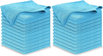 Microfiber Cleaning Cloth Grey - 12 Pcs (12.5"x12.5") - High Performance - 1200 Washes, Ultra Absorbent Microfiber Towel Weave Grime & Liquid for Streak-Free Mirror Shine - Car Washing Cloth