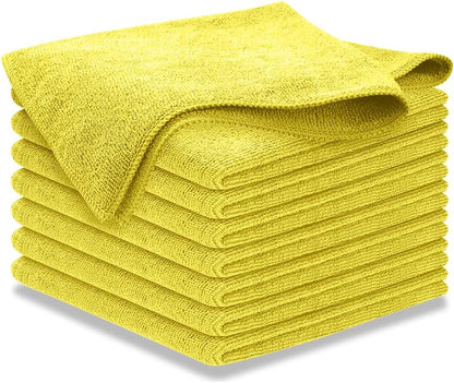 Microfiber Cleaning Cloth Grey - 12 Pcs (12.5"x12.5") - High Performance - 1200 Washes, Ultra Absorbent Microfiber Towel Weave Grime & Liquid for Streak-Free Mirror Shine - Car Washing Cloth