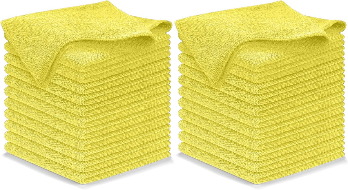 Microfiber Cleaning Cloth Grey - 12 Pcs (12.5"x12.5") - High Performance - 1200 Washes, Ultra Absorbent Microfiber Towel Weave Grime & Liquid for Streak-Free Mirror Shine - Car Washing Cloth