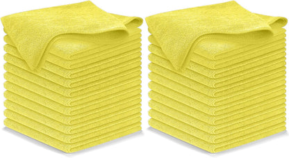 Microfiber Cleaning Cloth Grey - 12 Pcs (12.5"x12.5") - High Performance - 1200 Washes, Ultra Absorbent Microfiber Towel Weave Grime & Liquid for Streak-Free Mirror Shine - Car Washing Cloth