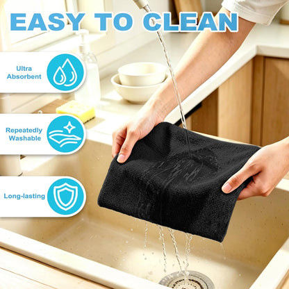 55 Pack Microfiber Cleaning Cloth Roll, Tear Away Reusable Paper Towels, 11" x 9", Ultra Absorbent & Lint Free Microfiber Cloth for Cleaning Cars, Kitchen, Window, Home and Shop, Grey