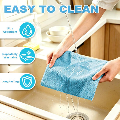 55 Pack Microfiber Cleaning Cloth Roll, Tear Away Reusable Paper Towels, 11" x 9", Ultra Absorbent & Lint Free Microfiber Cloth for Cleaning Cars, Kitchen, Window, Home and Shop, Grey