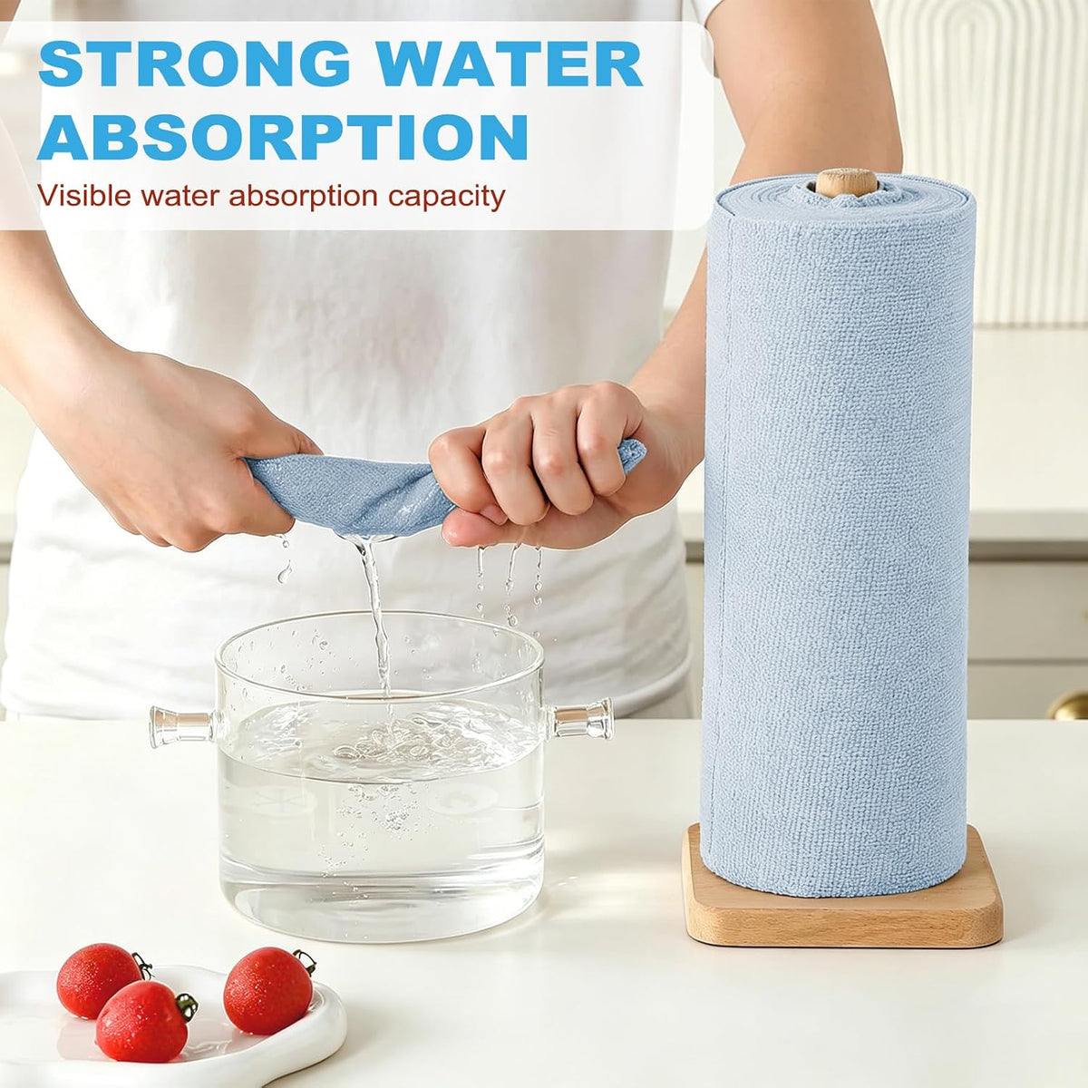 55 Pack Microfiber Cleaning Cloth Roll, Tear Away Reusable Paper Towels, 11" x 9", Ultra Absorbent & Lint Free Microfiber Cloth for Cleaning Cars, Kitchen, Window, Home and Shop, Grey