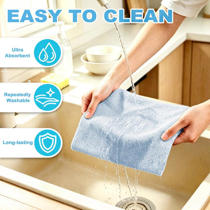 55 Pack Microfiber Cleaning Cloth Roll, Tear Away Reusable Paper Towels, 11" x 9", Ultra Absorbent & Lint Free Microfiber Cloth for Cleaning Cars, Kitchen, Window, Home and Shop, Grey