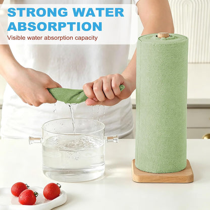55 Pack Microfiber Cleaning Cloth Roll, Tear Away Reusable Paper Towels, 11" x 9", Ultra Absorbent & Lint Free Microfiber Cloth for Cleaning Cars, Kitchen, Window, Home and Shop, Grey