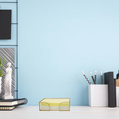 Glass Sticky Note Holder,2 Slots Gold Post It Note Dispenser for Desk,3 x 3 Inch Post It Note Holder, Stylish Sticky Note Dispenser for Home Office Desk Table Drawer