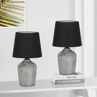 11.8’’ Small Table Lamps Set of 2 for Bedroom Kid’s Room Home Office, White