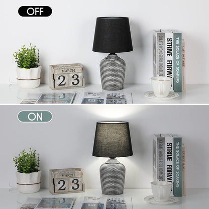 11.8’’ Small Table Lamps Set of 2 for Bedroom Kid’s Room Home Office, White