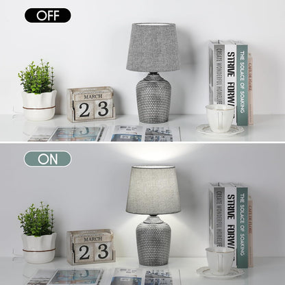 11.8’’ Small Table Lamps Set of 2 for Bedroom Kid’s Room Home Office, White