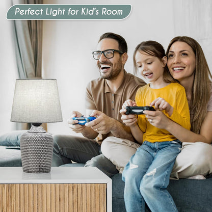 11.8’’ Small Table Lamps Set of 2 for Bedroom Kid’s Room Home Office, White