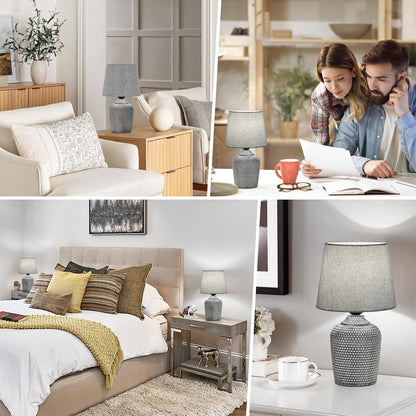 11.8’’ Small Table Lamps Set of 2 for Bedroom Kid’s Room Home Office, White
