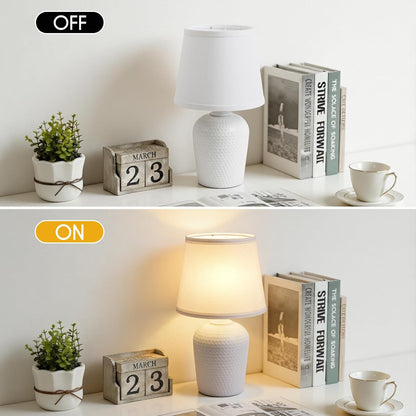 11.8’’ Small Table Lamps Set of 2 for Bedroom Kid’s Room Home Office, White