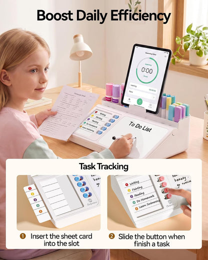 Desk Organizer Dry Erase Desktop Whiteboard with Storage, to Do List Board