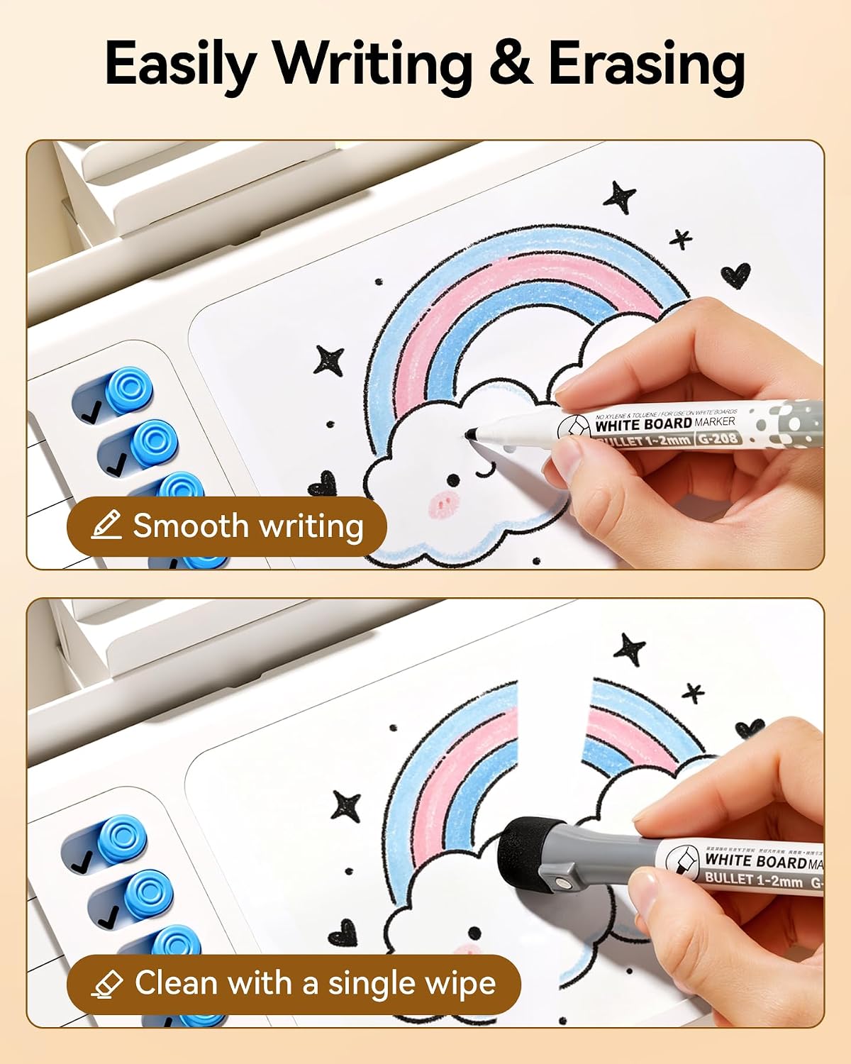 Desk Organizer Dry Erase Desktop Whiteboard with Storage, to Do List Board