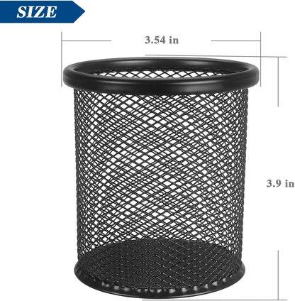 Pen Holder Cup for Desk, Wire Mesh Pencil Cup Holder, Pink