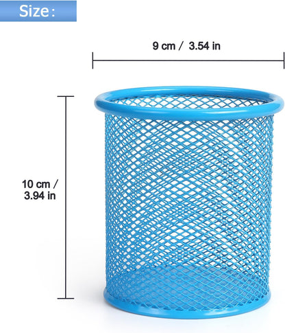Pen Holder Cup for Desk, Wire Mesh Pencil Cup Holder, Pink