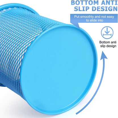 Pen Holder Cup for Desk, Wire Mesh Pencil Cup Holder, Pink