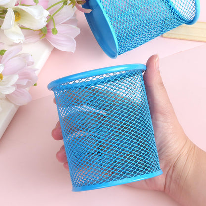 Pen Holder Cup for Desk, Wire Mesh Pencil Cup Holder, Pink