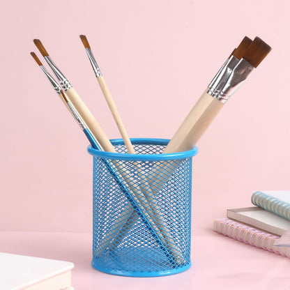 Pen Holder Cup for Desk, Wire Mesh Pencil Cup Holder, Pink
