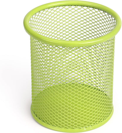 Pen Holder Cup for Desk, Wire Mesh Pencil Cup Holder, Pink