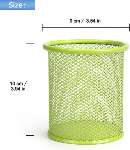 Pen Holder Cup for Desk, Wire Mesh Pencil Cup Holder, Pink