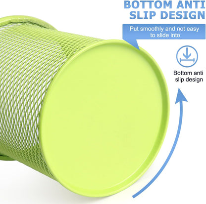 Pen Holder Cup for Desk, Wire Mesh Pencil Cup Holder, Pink