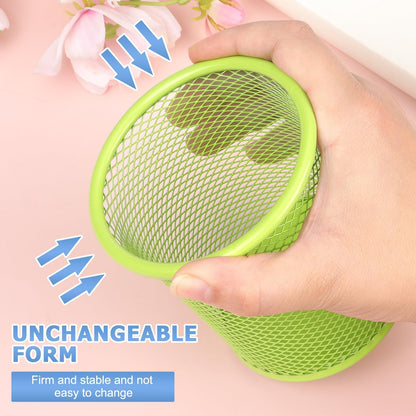 Pen Holder Cup for Desk, Wire Mesh Pencil Cup Holder, Pink