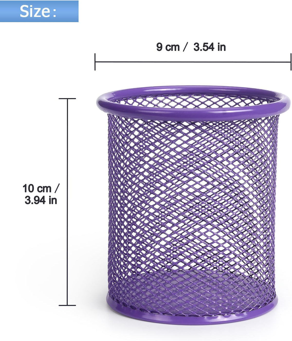 Pen Holder Cup for Desk, Wire Mesh Pencil Cup Holder, Pink