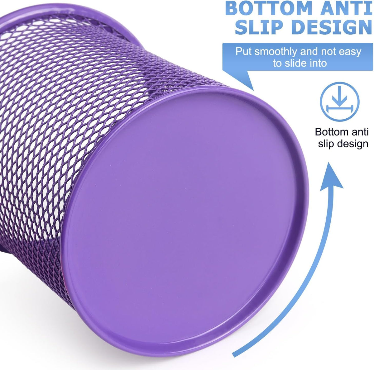 Pen Holder Cup for Desk, Wire Mesh Pencil Cup Holder, Pink